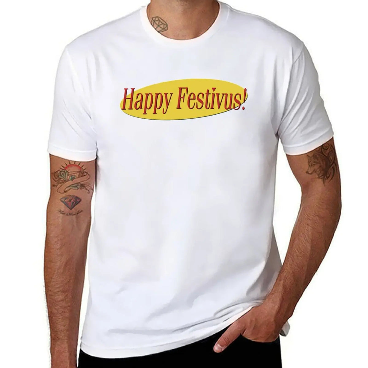 Happy Festivus! T-Shirt Casual Breathable Short Sleeve Top