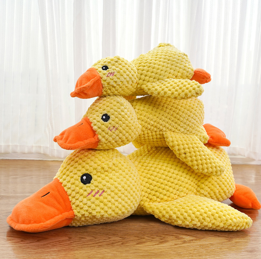 Calming Duck Toy for Dogs & Cats — Plush Squeaky Chew Toy for Puppies