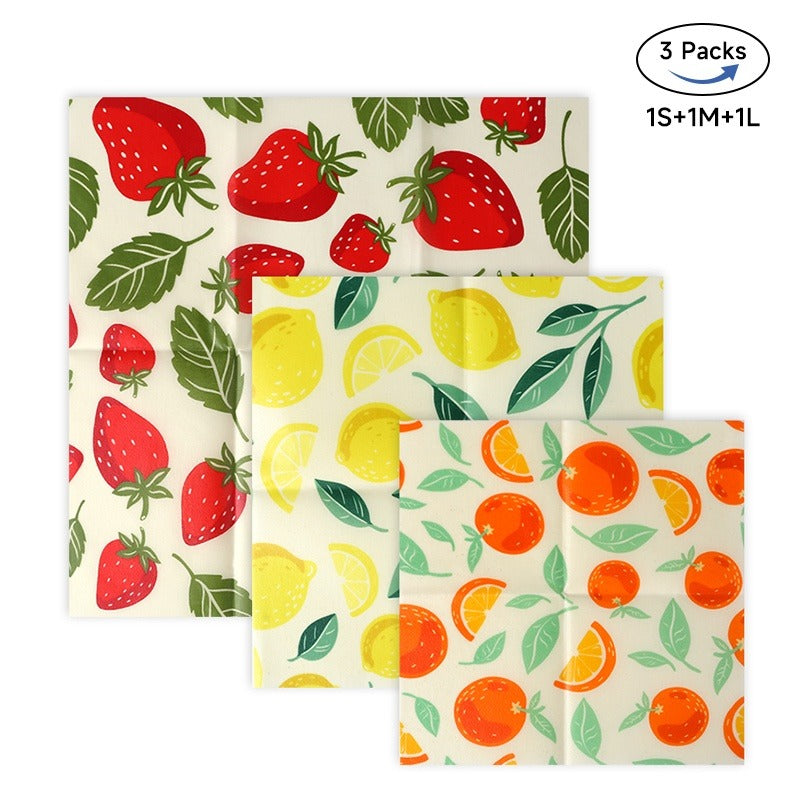Natural Beeswax Food Wrap — Reusable Eco-Friendly Cotton Fresh-Keeping Cloth