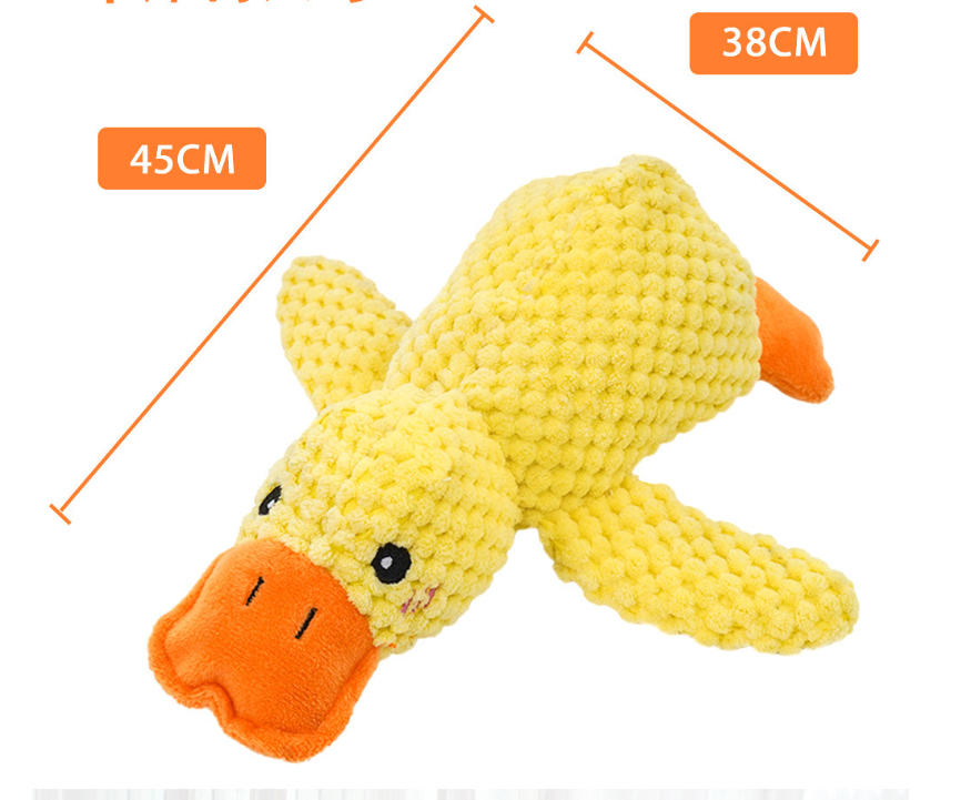 Calming Duck Toy for Dogs & Cats — Plush Squeaky Chew Toy for Puppies