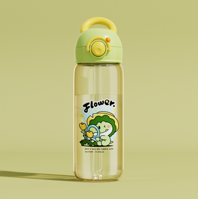 Kids Whale Diving Fountain Water Bottle — Leakproof Tritan Sippy Cup