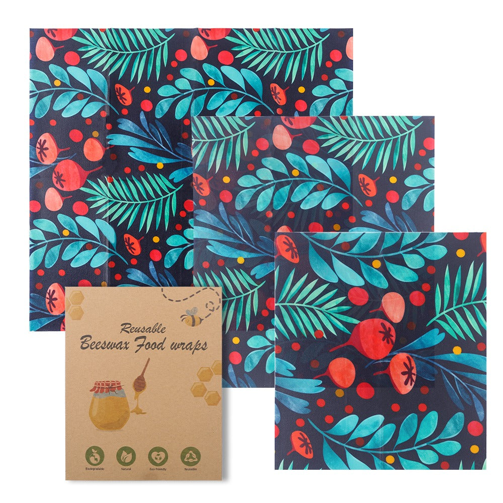 Natural Beeswax Food Wrap — Reusable Eco-Friendly Cotton Fresh-Keeping Cloth