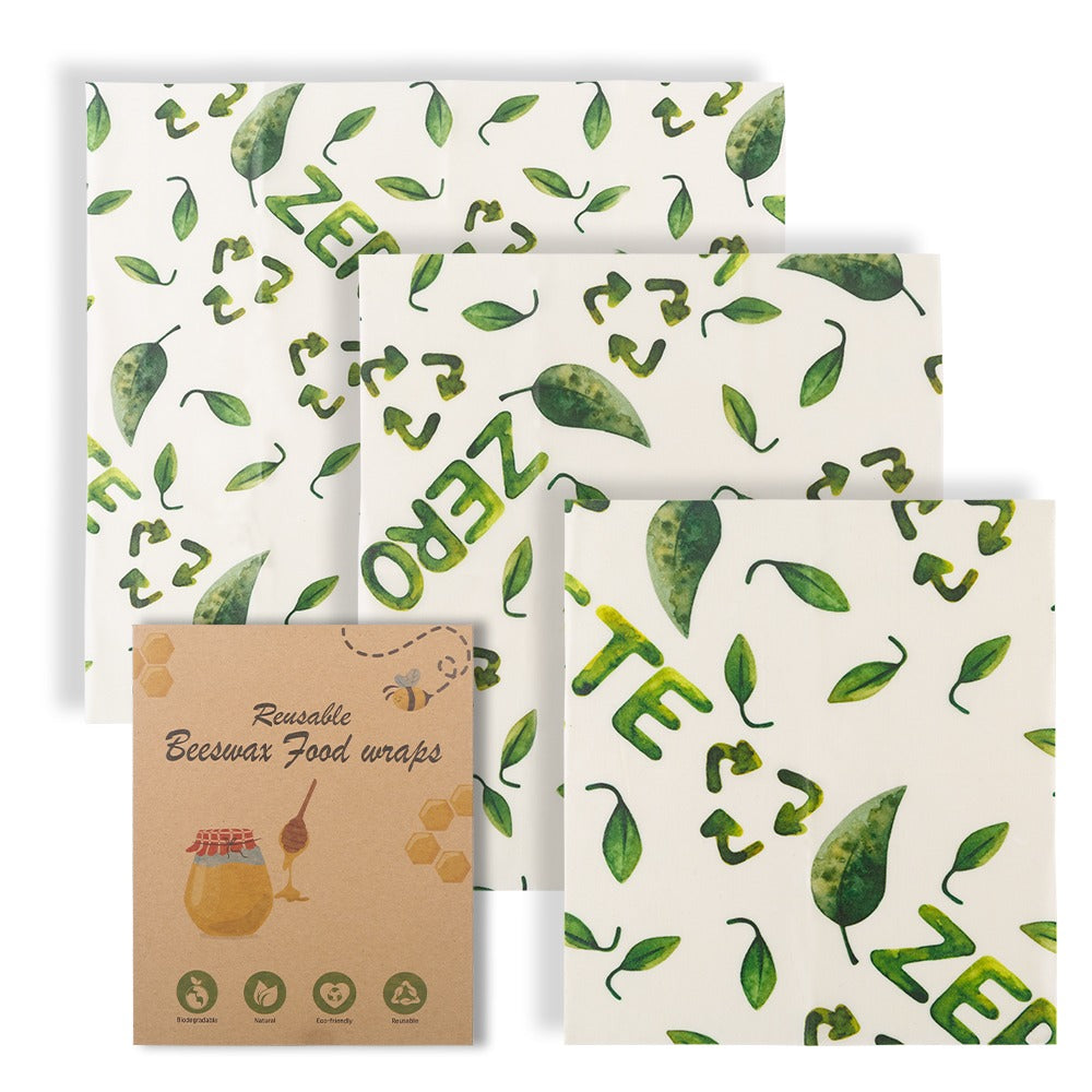 Natural Beeswax Food Wrap — Reusable Eco-Friendly Cotton Fresh-Keeping Cloth