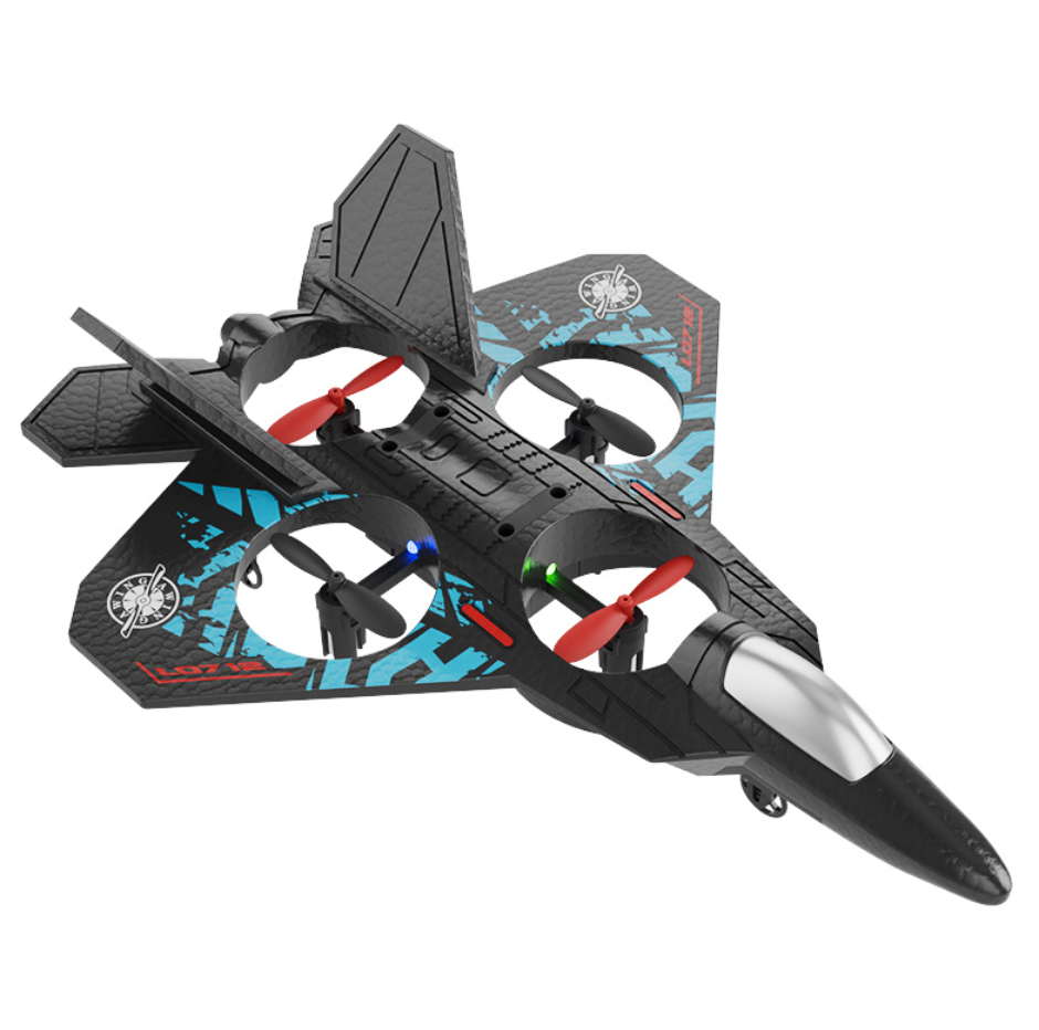 RC Fighter Jet for Kids with LED Lights, Flip Stunts & Gravity Sensing