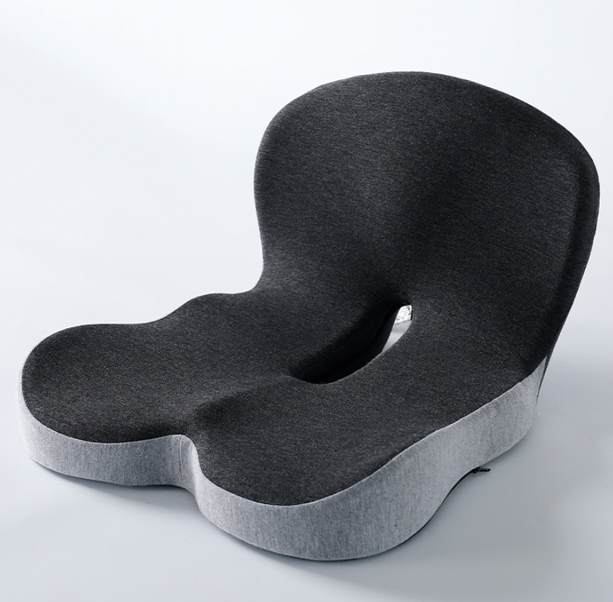 Memory Foam Ergonomic Seat Cushion — Waist & Lower Back Support for Office, Car & Home