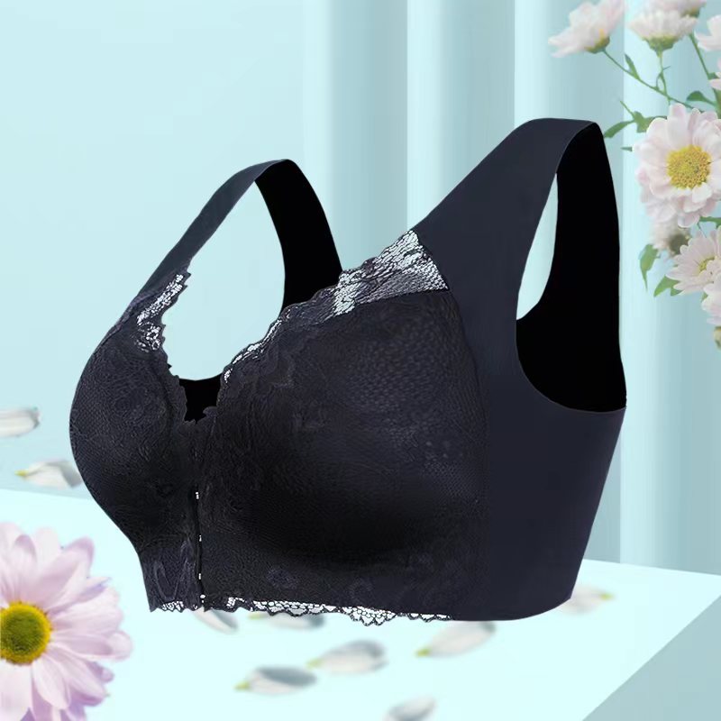 Comfortable Wireless Plus Size Bra — Lace Trim, Non-Wire Support for Women