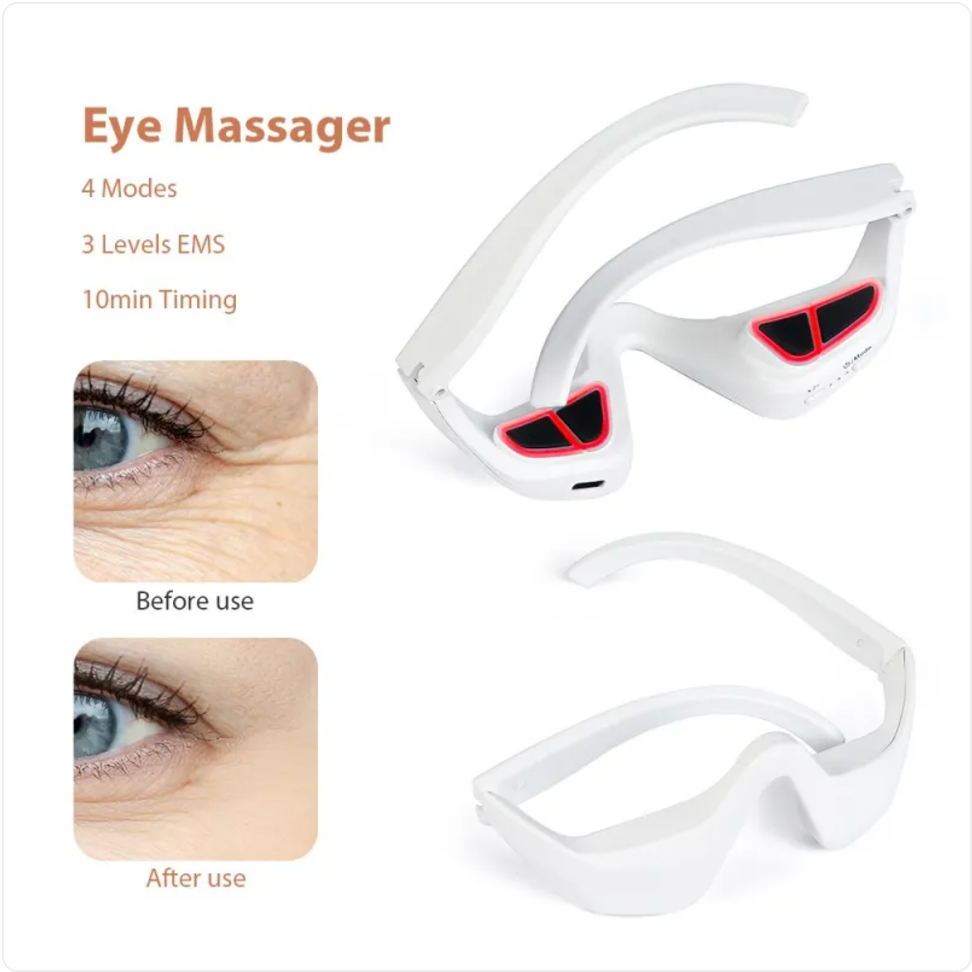 Red Light Eye Massager — EMS Microcurrent Eye Wand for Dark Circles & Puffiness