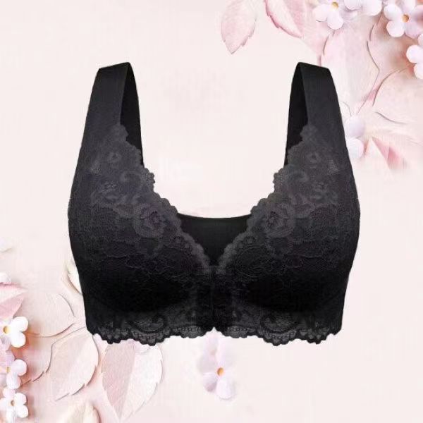 Comfortable Wireless Plus Size Bra — Lace Trim, Non-Wire Support for Women