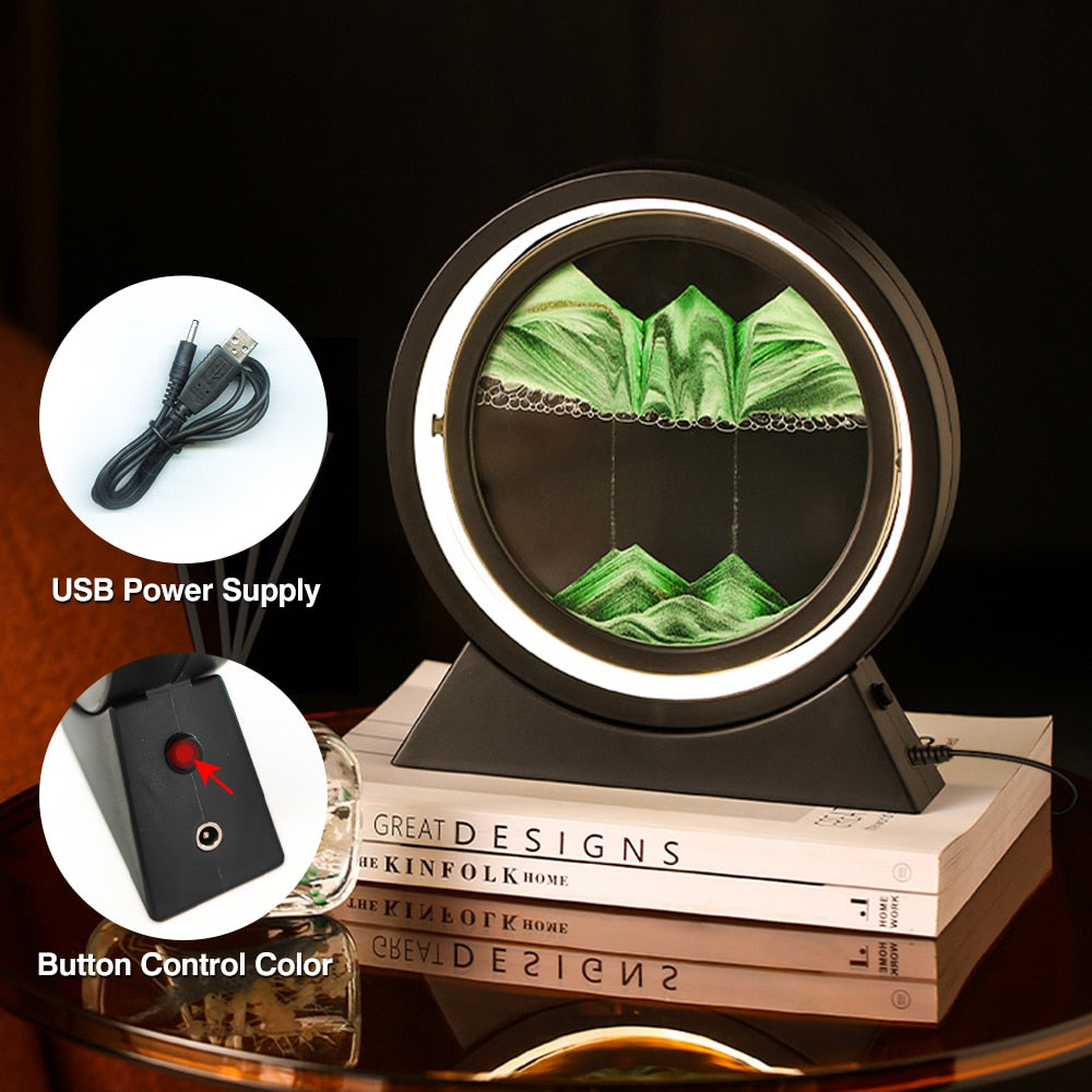 Moving Sand Art Landscape Lamp — 3D Deep Sea Sandscape Desk Decor