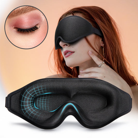 3D Memory Foam Sleep Mask — Contoured Eye Mask for Total Darkness & Comfort