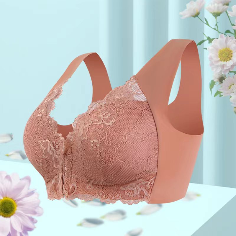 Comfortable Wireless Plus Size Bra — Lace Trim, Non-Wire Support for Women