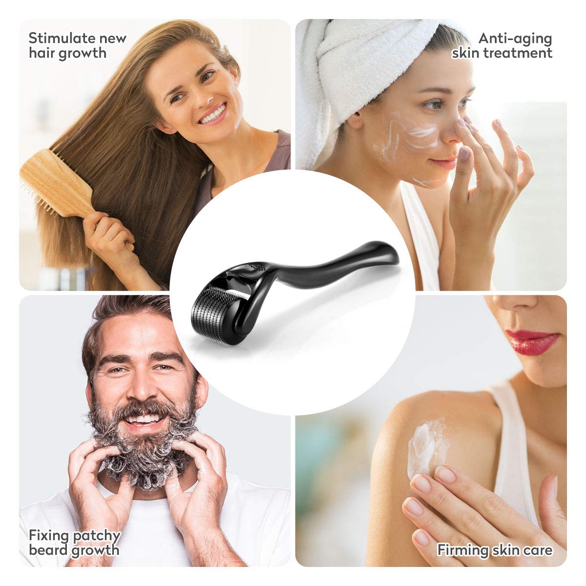 540 Titanium Microneedle Derma Roller — Face, Scalp & Beard Skin Renewal Tool for Men & Women